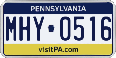 PA license plate MHY0516