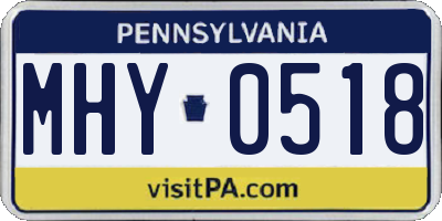 PA license plate MHY0518