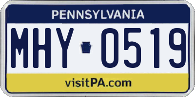 PA license plate MHY0519