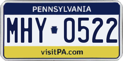 PA license plate MHY0522