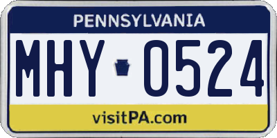 PA license plate MHY0524