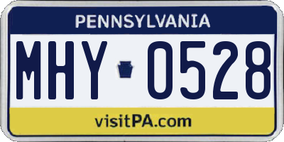 PA license plate MHY0528