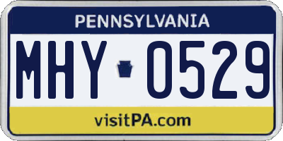 PA license plate MHY0529