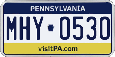 PA license plate MHY0530