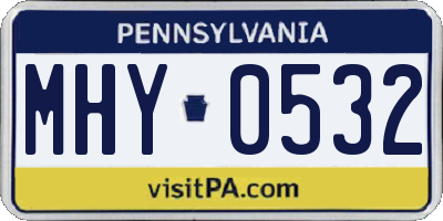 PA license plate MHY0532