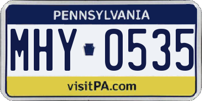 PA license plate MHY0535