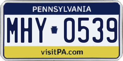 PA license plate MHY0539