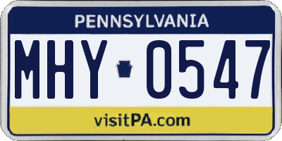 PA license plate MHY0547