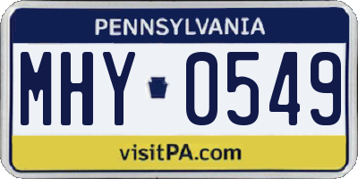 PA license plate MHY0549