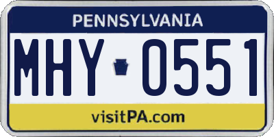 PA license plate MHY0551