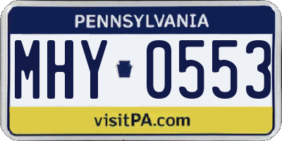 PA license plate MHY0553