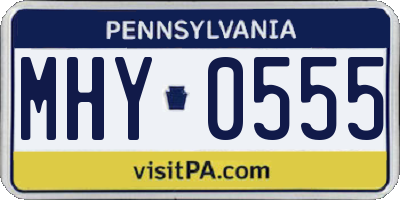 PA license plate MHY0555