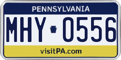 PA license plate MHY0556