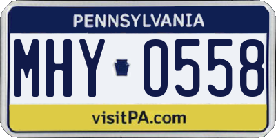 PA license plate MHY0558