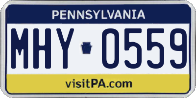 PA license plate MHY0559