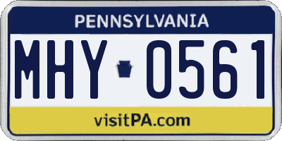 PA license plate MHY0561
