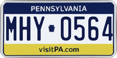 PA license plate MHY0564