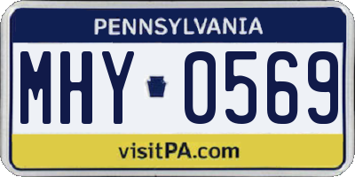 PA license plate MHY0569