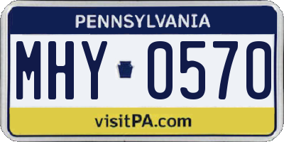 PA license plate MHY0570