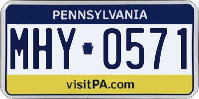 PA license plate MHY0571