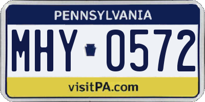 PA license plate MHY0572