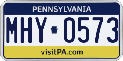 PA license plate MHY0573