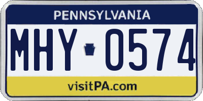 PA license plate MHY0574