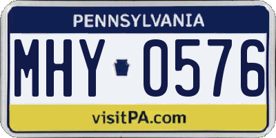 PA license plate MHY0576
