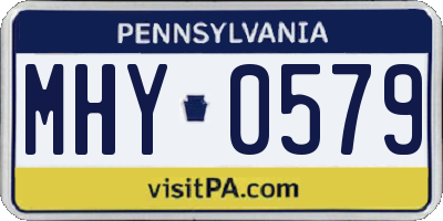PA license plate MHY0579
