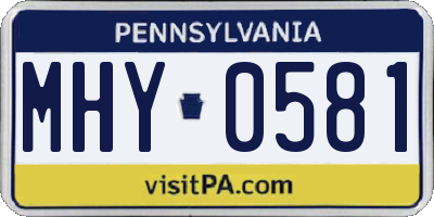 PA license plate MHY0581