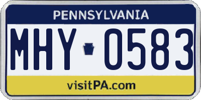 PA license plate MHY0583