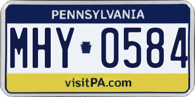 PA license plate MHY0584