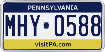 PA license plate MHY0588