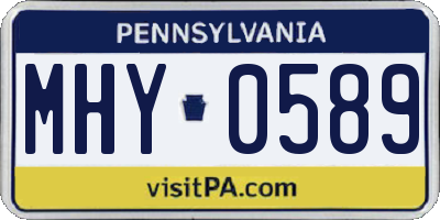 PA license plate MHY0589