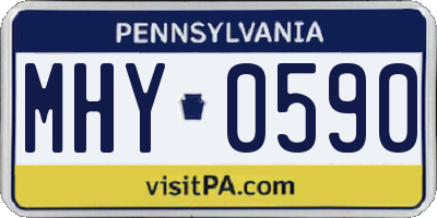 PA license plate MHY0590