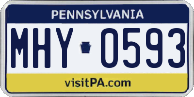 PA license plate MHY0593