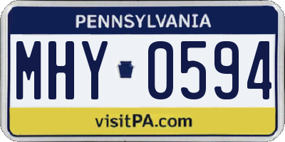 PA license plate MHY0594