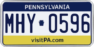 PA license plate MHY0596