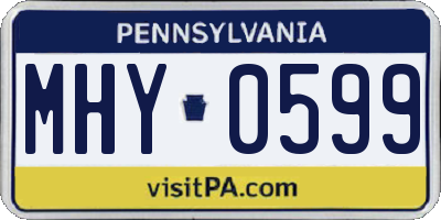 PA license plate MHY0599