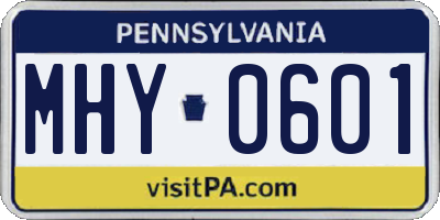 PA license plate MHY0601