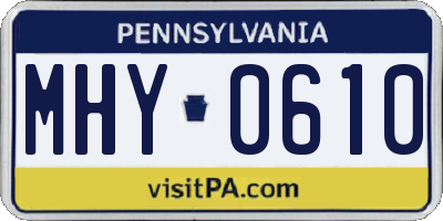 PA license plate MHY0610