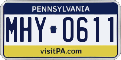 PA license plate MHY0611