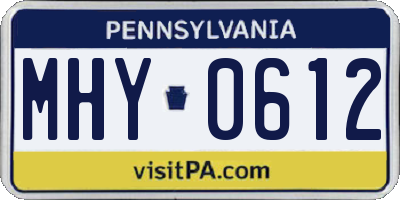 PA license plate MHY0612
