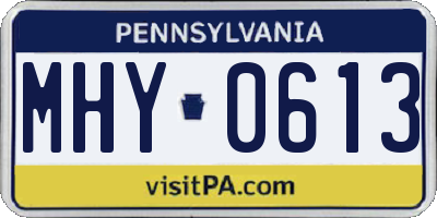 PA license plate MHY0613