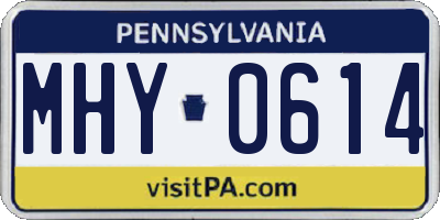 PA license plate MHY0614