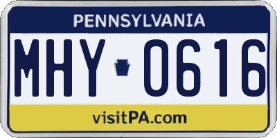 PA license plate MHY0616