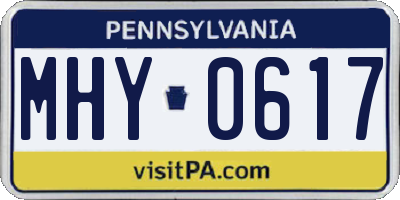 PA license plate MHY0617