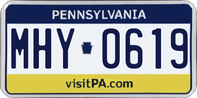 PA license plate MHY0619