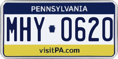 PA license plate MHY0620