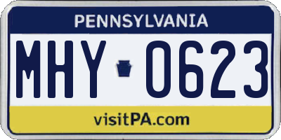 PA license plate MHY0623